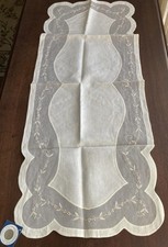 Runner organdy lino avorio