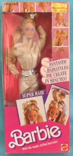 Barbie mattel super hair - super, 1986