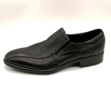 Ecco Shoes Mocassino Uomo Nero Pelle Inserti Elastici Laterali Mocassino Blocco Tacco 44