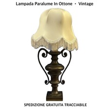 Lampada Da Tavolo Con Paralume In Ottone • Funzionante Anni ‘60 • Vintage