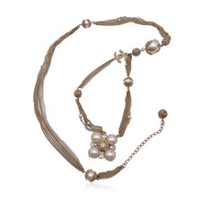 Collana o cintura multi catena metallo oro perle finte rare Chanel 06 autentiche