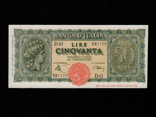 Italy lire 1944 - lire,1944, *