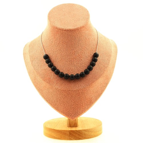 Collana perle onice nero - 15,