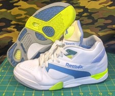 Vintage raro REEBOK Court Victory Pump gesso blu US uomo 8 Hexa*OG non anniversario