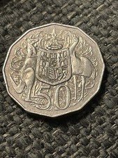 1983 Australia 50 Cents Elizabeth II  Red Kangaroo & Emu