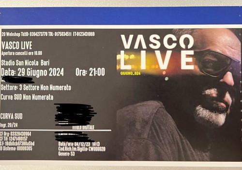 Biglietto concerto vasco - 1,