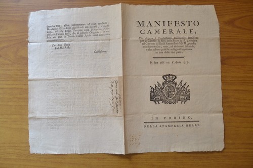Antico manifesto camerale - manifesto,