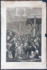 stampa antica natività gesù vergine maria grande mezzotinto adorazione magi 1820