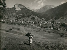 1958 UDINE Rive d’arcano? Raccolta fieno rastrello legno Fotografia Ferruzzi