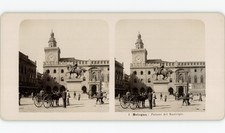 Italie, Bologna, Palazzo del Municipio, Stéréo vintage, ca.1900 Italie, Bologna,