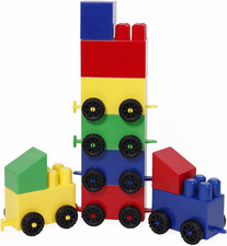 - Mattoni Educativi Mix Modelli, Set Da 55 Pezzi in Plastica Morbida, Vari Color