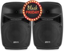 COPPIA CASSE AMPLIFICATE 400W DIFFUSORI KARAOKE ALTOPARLANTI BLUETOOTH LED USB