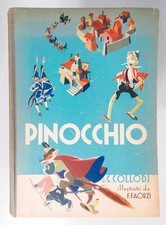 ⚜️ LIBRO PINOCCHIO CARLO COLLODI ILLUSTRATO FIORENZO FAORZI SALANI EPOCA 1954