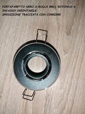 Portafaretto Orientabile rotondo incasso a molla MR11 G4 NERO  led foro 4cm