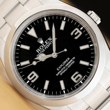 Orologio Oyster Rolex Explorer I 214270 Da Uomo 39MM MK1 Nero Arabo Acciaio 2013
