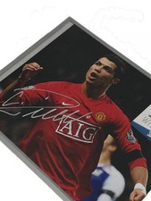 FOTO AUTOGRAFATA CRISTIANO RONALDO FIRMATA A MANO 9X10 BAS COA