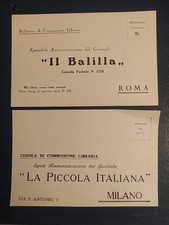 FASCISMO IL BALILLA LA PICCOLA ITALIANA 2 CARTOLINE POSTALI PUBBLICITARIE