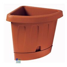 VASO AD ANGOLO PER PIANTE FIORI CON SOTTOVASO A RISERVA D'ACQUA CM 40X54X45H