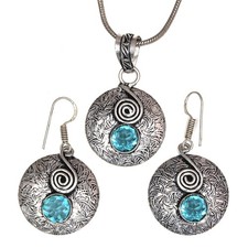 Set orecchini topazio blu