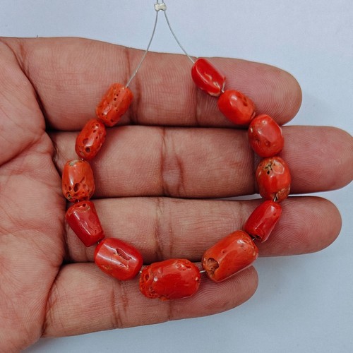 Perline ovali corallo rosso