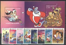 Walt Disney, Natale, Aladdin - Sierra Leone - 2752-2759, Bl.353-354 ** MNH 