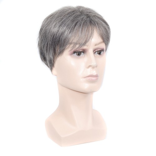 Parrucca capelli corta grigio - corta,