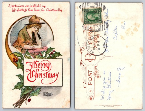 1919 clate angell cartolina - angell,