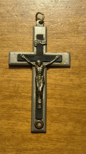 Crocifisso antico con reliquia - crocifisso,