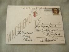 RSI-CARTOLINA POSTALE CON SOVRASTAMPA IN ROSSO DA AGNA-PD 1944-DIFFICOLTA' TRENI