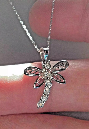 Ciondolo libellula diamante