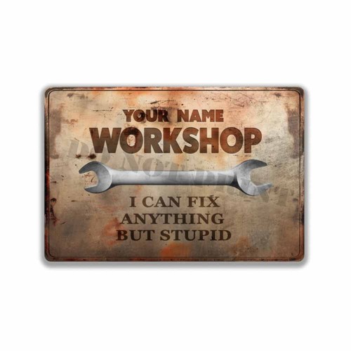 Insegna workshop metallo - insegna,