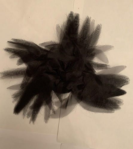 Spilla fiore nero tulle - fiore,