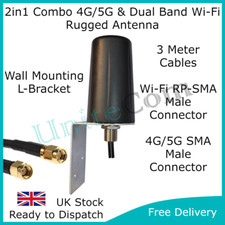 Antenna combinata 2in1 5G e WiFi a banda larga resistente staffa L Internet mobile SMA