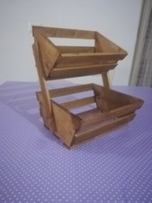 Portafrutta da tavolo a due vani artigianale colore a scelta 