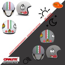 Adesivi casco catarifrangenti abarth scorpion sticker reflective helmet 10 pz.