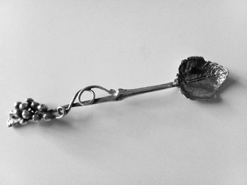 Foglia tralcio uva argento - e,