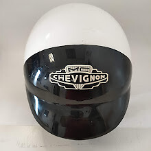 Casco da Moto Vintage Anni'70 "Chevignon" da Collezione in Pelle