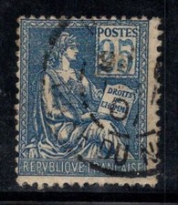 Francia 1900 Yv. 114 Usato 100% 25 c, Mouchon