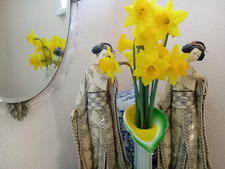 VASO BELLISSIMO VASO VINTAGE IN VETRO SOFFIATO DAL DESIGN CON TRE COLORI OTTIMO