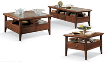 TAVOLINO DA SALOTTO IN LEGNO MASSELLO QUADRATO O RETTANGOLARE PIANO VETRO E214