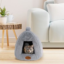 Cuccia-Casetta per Cani e Gatti, Antiscivolo in Morbido Tessuto Peluche