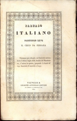 Parnaso italiano fascicolo - parnaso,