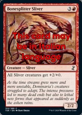 MTG 4x BONESPLITTER SLIVER EXC - TRAMUTANTE SPACCAOSSA - TSR - MAGIC