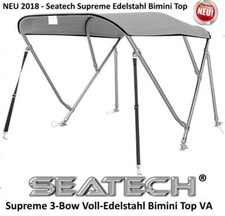 Seatech Supreme ACCIAIO INOX 3 Bow Bimini Top | 218-228cm NUOVO 25mm telaio tubolare