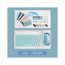 Set mini tastiera con mouse Bluetooth wireless blu, ricaricabile - Design compat