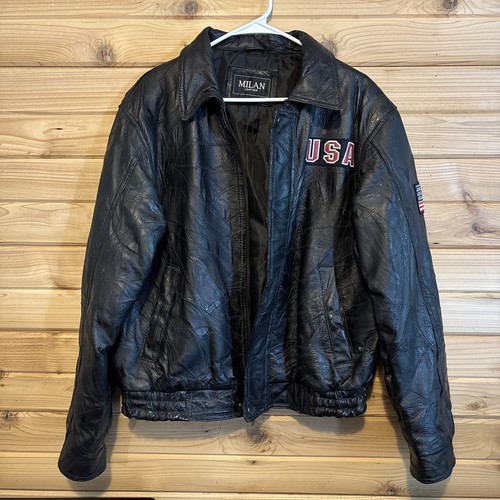 Giacca moto vintage vera - , pelle