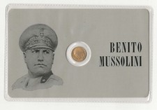 moneta in oro  BENITO  MUSSOLINI . con card