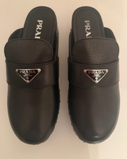 WOMENS PRADA BLACK CLOGS NEW w