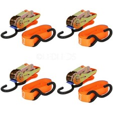 SET 4 CINGHIE CON GANCI TENDITORE A CRICCHETTO 25mm X 5 METRI 680 Kg 1500 lb