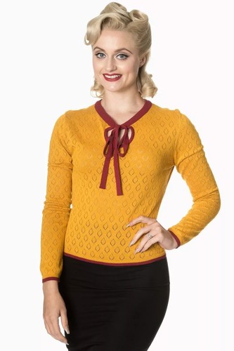 Maglione maglia gialla senape